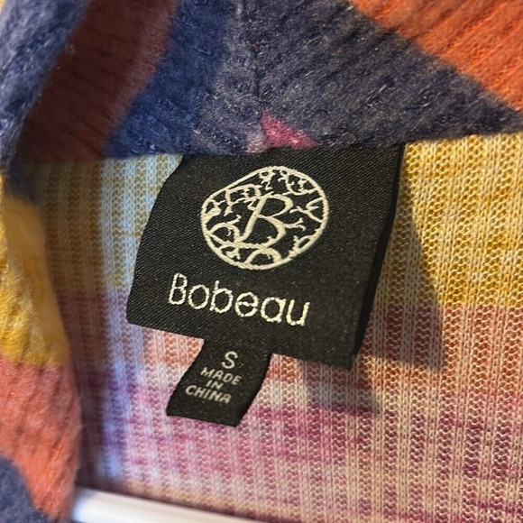 Bobeau Womens Cardigan Small Rayon Polyester Striped Open Casual‎ Colorful New - Picture 5 of 6